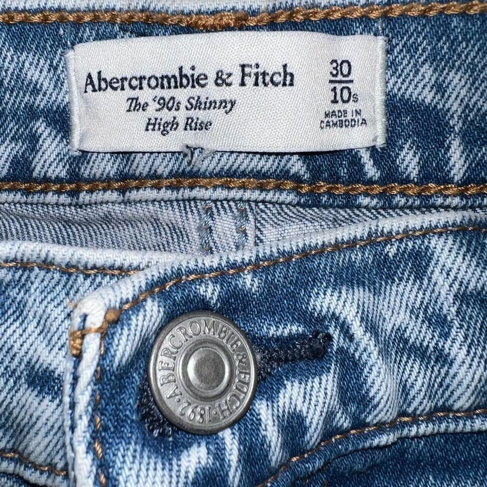 NWT Abercrombie & Fitch Jeans Women's 30/10S (30x29) Denim '90s Skinny High Rise - Picture 6 of 13